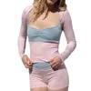 Survêtements pour femmes Femmes Pyjama Ensembles 2 pièces Spaghetti Strap Débardeurs Pliez sur des shorts de taille haute Pièces Tenues