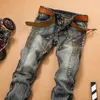 Męskie dżinsy Męskie spodnie splicing dżinsowe spodnie motocyklowy motocyklina samca prosta zwykły projektant wielu wielopłaszczych wygodnych 231218