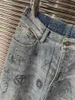 Jeans femininos 2023 tendência algodão artesanal impressão lantejoulas soltas y2k vestido de alta qualidade calças sutiã xl