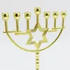 Candelabros Candelabro de metal Hanukkah Titular Shabat Estrella hexagonal Colgante Candelabro Decoración 7 Rama Soporte Durable