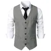 Herenvesten 2023 V-hals Single Breasted Business Casual Vest Amerikaanse Retro Volwassen Gentleman