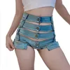 Women's Shorts Fashion Spring Summer Women Hollow Bandage Denim Sexy Lady Nightclub Dance Jeans Funny Clothing Girl Party Gift