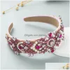 Hair Accessories Womens Pearl Rhinestone Headbands Fashion Baroque Luxury Ladies Face Wash Bridal Wholesale Drop Delivery Products Dhuqj