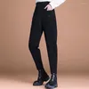 Pantalon femme automne hiver mode élégant taille haute couleur unie décontracté polyvalent déplacement occidental confortable jeunesse