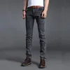Jeans da uomo di buona qualità Nero grigio blu Skinny da uomo Primavera Estate Slim Fit Pantaloni in cotone elasticizzato Pantaloni da cowboy 231218