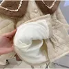 Manteau en duvet pour filles, manteaux longs d'hiver, grand col en fourrure, coton rembourré, velours épais et chaud, vêtements de princesse d'anniversaire pour enfants