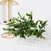 Decorative Flowers Artificial Olive Green Leaf Branches With Fruits Fake Plants Home Garden El Wedding Party Decoration Christmas