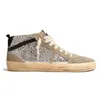 New Do-old Dirty Shoe high top golden sneakers Mid Star ball Designer Italian Deluxe Brand Sneaker Leather Glitter Sparkle luxury platform trainers plate-forme