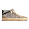 Neue Do-old Dirty Shoe goldene High-Top-Sneaker Mid Star Ball Designer Italian Deluxe Brand Sneaker Leder Glitter Sparkle Luxus-Plateau-Sneaker in Plattenform