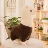 Söt alpaca plysch leksaker mode djur mjuka fyllda dockor kontorsstol soffa kawaii kuddar födelsedagspresent för pojkar flickor
