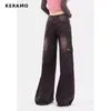 Jean femme rétro américain taille haute droit Y2K pantalon 2023 hiver décontracté Grunge Style Streetwear Hip-hop Denim pantalon