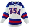 1980 Miracle On Ice USA 30 Jim Craig Jersey 17 Jack O'Callahan 21 Mike Eruzione Blue White Hockey Jerseys Best sömda 56