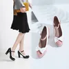 Dress Shoes Female Pumps Japanese Sweet Lolita Bow Women High Heel Mary Janes COS Student Girl Footwear Vintage Plus Size 32 44