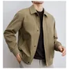 Jaquetas masculinas 2024 homens memória tecido xadrez forro lapela jaqueta retro cor pura zíper outerwear italiano velho dinheiro vento casaco masculino roupas