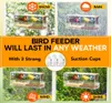Window Bird Feeder with Strong Suction Cups and Seed Tray, Outdoor Birdfeeders for Wild Birds, Finch, Cardinal, and Bluebird, Large Outside Hanging Birdhouse Kit
