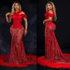 2024 Aso Ebi Robes De Bal Sirène Illusion Dentelle Perlée Tulle Robe De Soirée Formelle Pour Les Femmes Noires Africaines Robes De Fête D'anniversaire Deuxième Robe De Fiançailles Pageant NL065