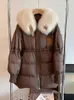 Women's Down Parkas New Women Long Goose Down Coats Puffer Jackets Natural Real Fox Fur Collar Thick Warm Winter Coat Female Outwear J231219