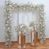 Decorative Flowers 80/70/60/50/40cm White Baby Breath Rose Artificial Flower Ball Wedding Table Centerpiece Deco Gypsophila Floral Event LL