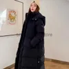 Parkas pour femmes Femmes X-long à capuche vers le bas manteau coton rembourré 2022 nouveau design coréen longueur cheville allongé épaissir chaud à capuche pardessus vêtements de neige J231219