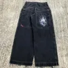 Мужские джинсы Y2K Уличная одежда Allmatch Harajuku Хип-хоп Ретро оверсайз с графическим принтом Мешковатые мужские женские джинсовые брюки 231218