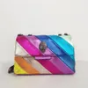 Eagle Head Kurt Geiger Bag Rainbow Women torebka Połączenie Kolorowa krzyżowa torba do ciała patchwork Clutch240B