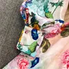 Casual Dresses 2024 Fashion Spring Runway Mini Dress Women's Stand Ruffles Lantern Sleeve Single Breasted Floral Print Holiday Short 6573
