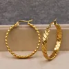 Fashion Round Hip Hop Large Hoop Earrings For Women's Gold Plated Filled Women Jewelry Accessories Wedding & Huggie340e