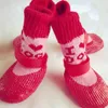 Vêtements pour chiens Chaussures pour animaux de compagnie Chaussettes Bottes de neige Pluie Chaussures antidérapantes imperméables en caoutchouc coton chiot tricot couvre-pied chaud