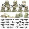 Anderes Spielzeug Moderner Militärsoldat Ukrainische biochemische Spezialeinheiten Gebäude Armeefiguren Gasmaske Waffen Ziegel Kinderspielzeug 231218