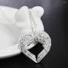 Collares colgantes Venta de plata de ley 925 18 pulgadas Ala de ángel Amor Collar de circón Moda para mujer Joyería del encanto del banquete de boda