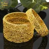 Bangle Dubai Gold Color Bangles for Women Plated Indian African Hard Armband Charm Wedding Etiopian Arabic Hand Jewelry Luxury 231219