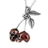 Pendant Necklaces Retro Skull Cherry Necklace Men Women Chain Biker Punk Jewelry Gift WholePendant257x