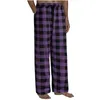 Pijamas masculinos estilo algodão xadrez calças de pijama para homem calças de mobiliário doméstico pijamas homens sleep bottoms wear