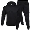 Mode tweedelige sportkleding voor heren met hoodies, hoodies en broeken, winterpluche en dikke warme hoodies, casual set met capuchon