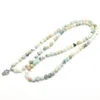 SN1351 2018 MALA BRACELET FASHIT WOMENS BRACELET NATURAL 8 mm Amazonite 108 MALA HAMSAチャームヨギネックラス232Q