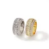Rotertable Fashion Hip Hop Jewelry Mens Gold Silver Ring High Quality Diamond Iced Out Rings221q