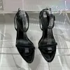 Tomford Heels Designer Shoes 11cm High Dress Shoes Sandals Genuine Leather Slides Elegant Women's Sexy Black Classic Party Wedding Size 35-42