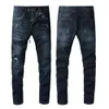 Moda jeans amari hop amirl bordado amirlies calças am zíper amis denim calças imiri amiiri buracos marca hip designer angustiado calças roxas dos homens para aqxu