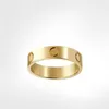 liefde schroefring herenringen klassiek luxe designer sieraden dames Titanium staal Legering Verguld Goud Zilver Roos Nooit vervagen Niet 340U