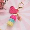 Bag Parts Accessories Cake Key chain fashion car Ring Women bag charm accessories France Macarons with Eiffel Tower Keychain gift Jewelry 231219