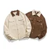 Men's Casual Shirts 2023 Fashion White Background Picture Lapel Color Corduroy Jacket2023 Jack