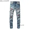 mit amari amirl amirlies am amis imiri amiiri Designerkleidung ires Jeans Blue Denim Pants ies 1308 High Street Red Diond Jeans Embedding Broken Holes Hot Dion FXNE