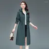 Women's Trench Coats 2023 Women Autumn And Winter Mom Elegant Top Western Style Age-Reducing Fashion Casual Slimming Mid-Length Coat