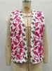 Coletes femininas Yenkye 2023 Mulheres Vintage Cashew Nuts Floral Impressão Acolchoada Colete Jaqueta Sem Mangas Senhoras Cardigan Colete Tops