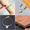 Chain Link Bracelets Leeker 316L Stainless Steel Shell Heart Pendant For Women Gold Color Blue Ball Fashion Jewelry Accessories 535 Lk Dhsiy