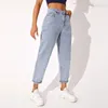 Damenjeans LEIJIJIEAN's Knöchel 2023 Dehnbare hohe Taille Lose leichte Waschung abgeschnittene Lady Denim-Hosen 6XL Mom Harem 231218