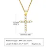 펜던트 목걸이 Danity Cubic Zirconia Cross Neckalce for Women Stainles Steel Chain 조절 가능한 231219