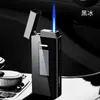 Nouvelle créativité de la flamme à Jet métallique sans gaz, Turbine coupe-vent, torche allume-cigare, charge solaire, cadeau personnalisé pour hommes