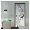Wall Stickers 3D Door Abstract Line Art Mural Wallpaper Self Adhesive Whole Wrap Er For Kitchen Bedroom Home Renovation 230 Homefavor Dhzse