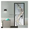 Stickers muraux 3D Porte Abstrait Ligne Art Mural Papier Peint Auto-Adhésif Enveloppe Entière Pour Cuisine Chambre Rénovation De La Maison 230 Homefavor Dhzse